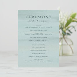 Modern Grön Akvarell Elegant Bröllop Program