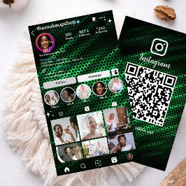Modern Grön Bikakee Instagram QR Visitkort