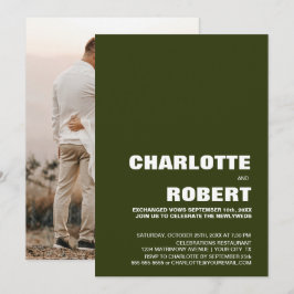 Modern Grön Bröllopsmottagning Inbjudningar