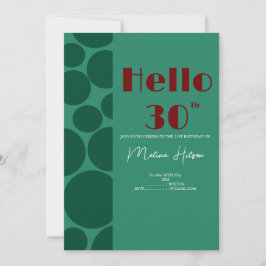 Modern grön & Burgunderröd födelsedagsinbjudan Inbjudningar