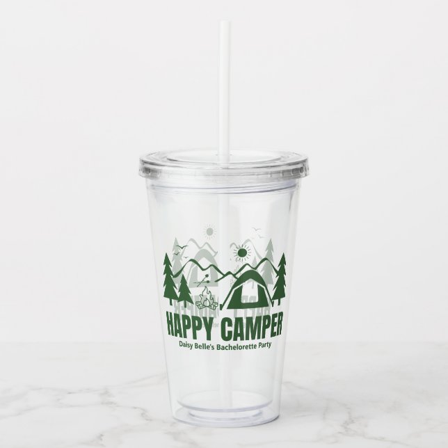 Modern Grön Camp Möhippa Helg Take Away Mugg (Framsida)