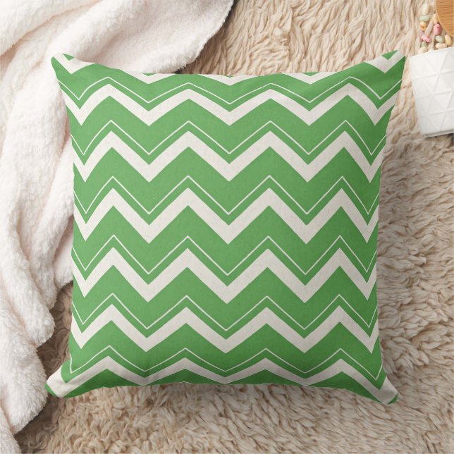 Modern grön Chevron-mönster St. Patricks dag Kudde (Filt)
