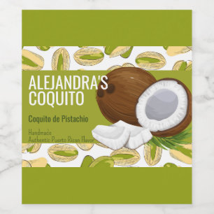 Modern Grön Coquito de Pistachio Flasketikett Vinflaska Etikett