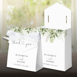 Modern Grön Floral Hjärtformad Bröllopsskrift Presentaskar