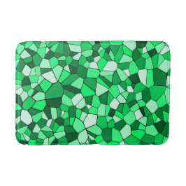 Modern grön geometrisk mosaikmönster badrumsmatta