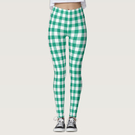 Modern grön gingham karotröja leggings