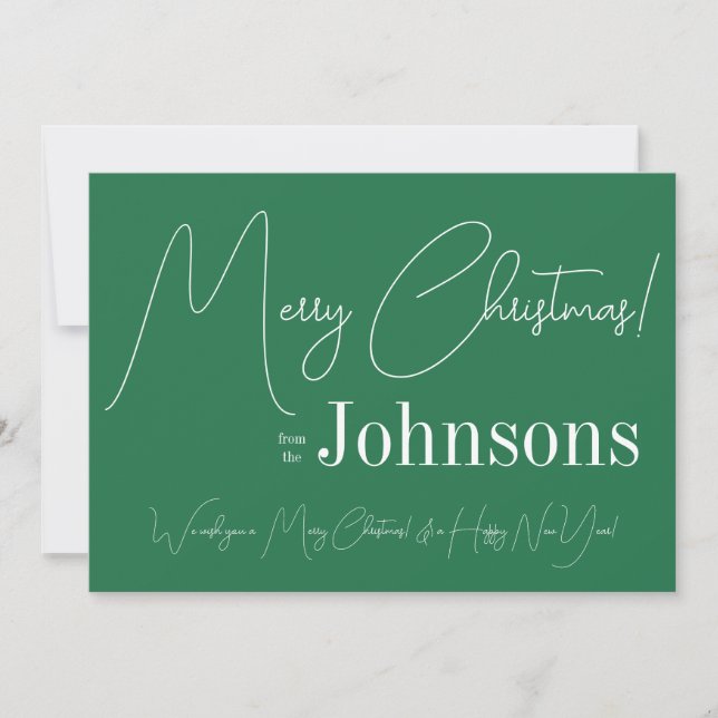 Modern Grön God Jul Julkort (Framsida)