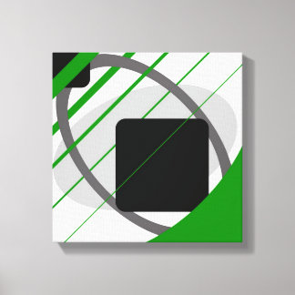 Modern Grön Grå Svart Off White - Lindad Canvas