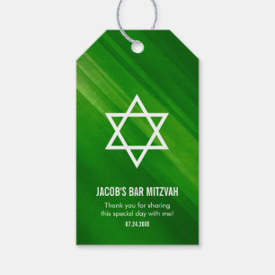 Modern grön Grungepub Mitzvah Presentetikett