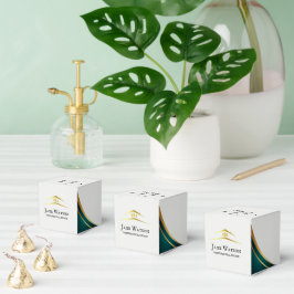 Modern Grön & Guld Fastighetsförmedling Presentaskar