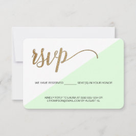 Modern grön Guld RSVP ingen postning Reserverad pl OSA Kort