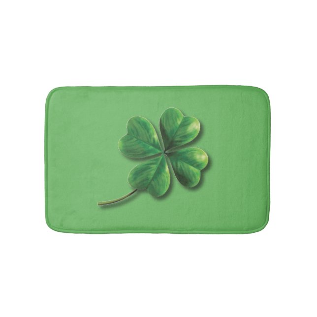 Modern grön irländsk shamrock badrumsmatta (Framsidan)