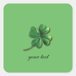 Modern Grön Irländsk Shamrock Fyrkantigt Klistermärke