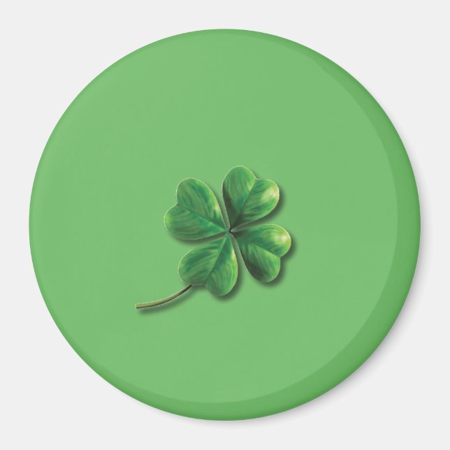 Modern grön irländsk shamrock magnet (Framsidan)