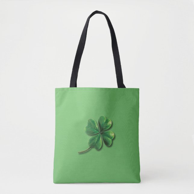 Modern grön irländsk shamrock tygkasse (Framsida)