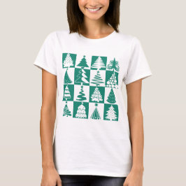 Modern Grön Julgran Mönster Tee Shirt