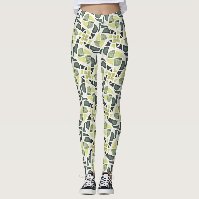 Modern grön kakel leggings (Framsida)