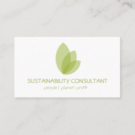 Modern grön konsulent för lövlogotypsustainability visitkort
