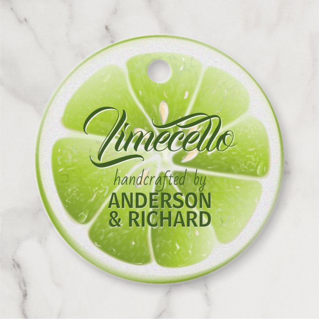 Modern Grön Lime Frukt Limecello Gåvor Etiketter (Framsida)