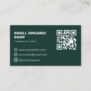 Modern Grön Minimal QR Affärsidentitet Visitkort