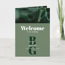 Modern Grön Monogram Serviceordning Program