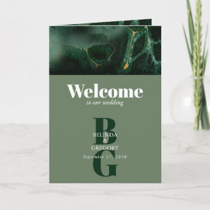 Modern Grön Monogram Serviceordning Program