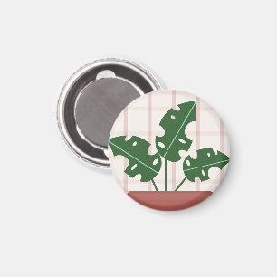 Modern Grön Monstera Blad Växt Födelsedag Magnet