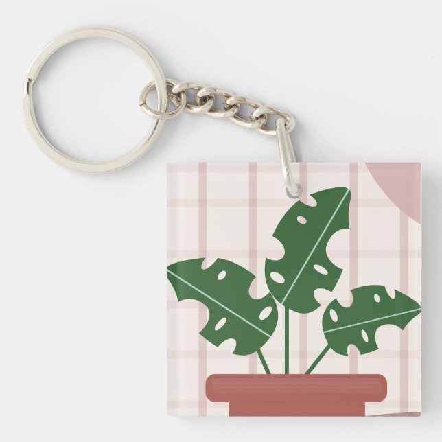 Modern Grön Monstera Blad Växt Födelsedagskort (Framsidan)