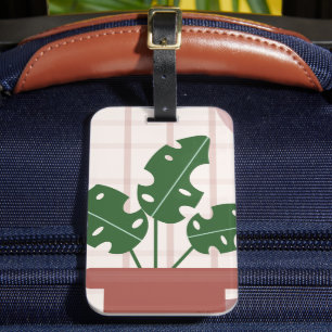 Modern Grön Monstera Blad Växt Födelsedagspresent Bagagebricka