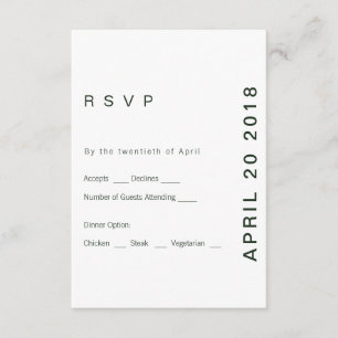 Modern Grön Nyans RSVP-kort OSA Kort