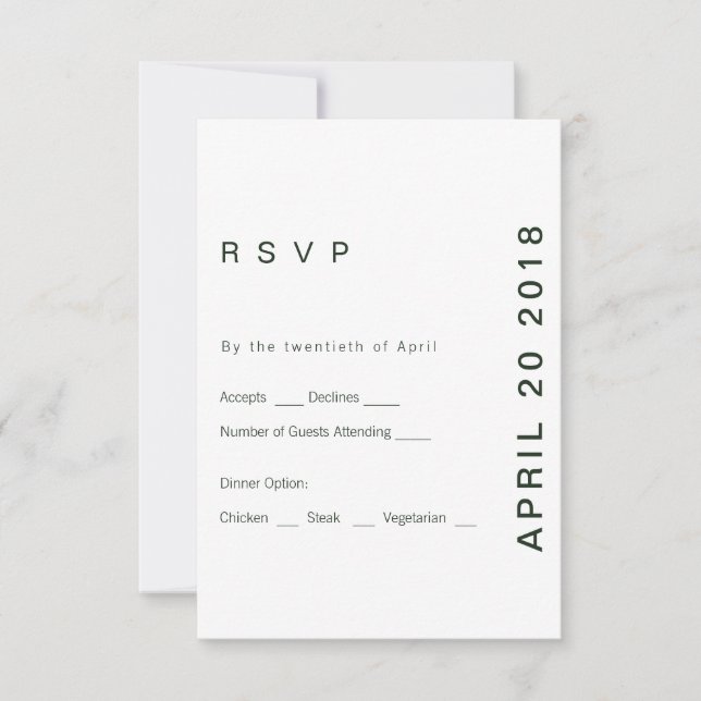 Modern Grön Nyans RSVP-kort OSA Kort (Framsida)