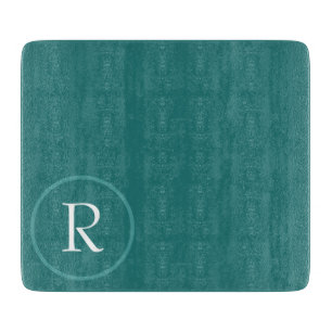 modern grön och vit monogram skärbräda
