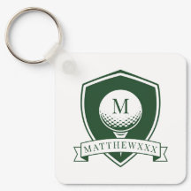 Modern Grön och Vit Namn Initial Monogram Golf