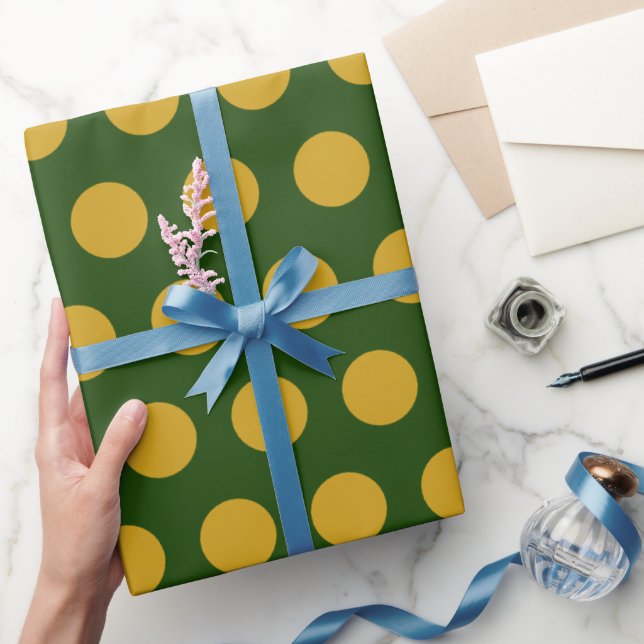 Modern Grön Polka Prickar Jul Presentpapper (Gifting)
