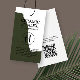 Modern Grön Produkt Hang Tag-kort Visitkort