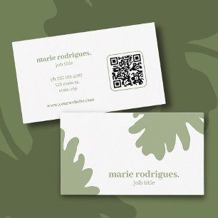 Modern Grön QR-kod Affärsaffischkort Visitkort