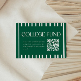 Modern Grön Randig College Fund QR-kod Tilläggskort