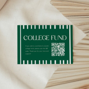 Modern Grön Randig College Fund QR-kod Tilläggskort