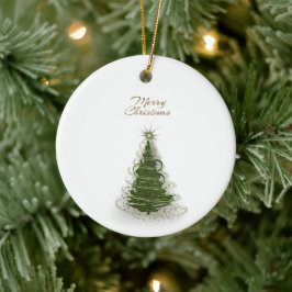 Modern Grön Spiral Julgran Keramisk Ornament