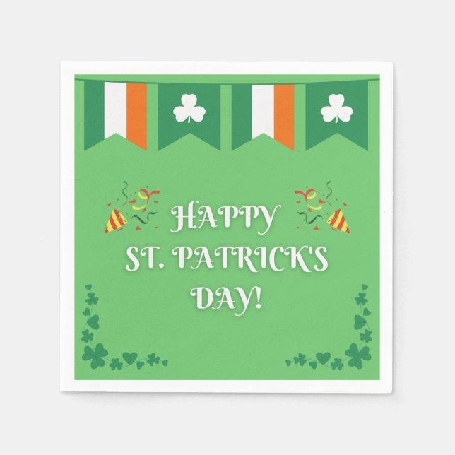 Modern grön St. Patrick's Day Pappersservett (Framsidan)