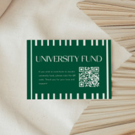 Modern Grön Universitetsfond QR-kod Examen Tilläggskort