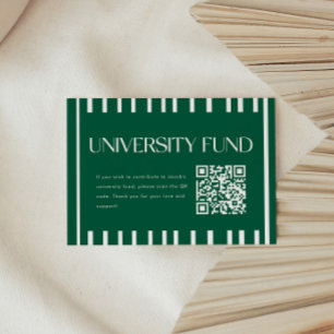 Modern Grön Universitetsfond QR-kod Examen Tilläggskort