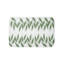 Modern grönska blad vit grön mönster elegant badrumsmatta