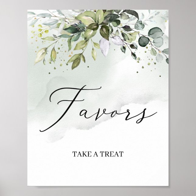 Modern grönska bladverk boho presentkort poster (Framsidan)