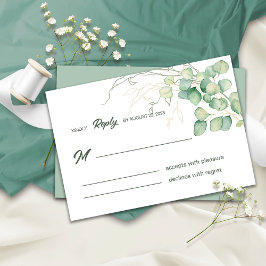 Modern Grönska Eucalyptus RSVP-kort OSA Kort
