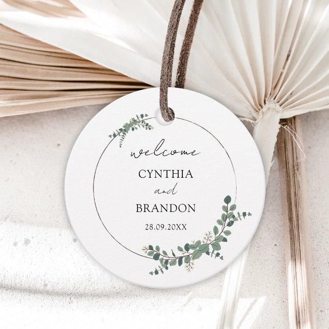 Modern Grönska Geometrisk Rustik Bröllop Gåvor Etiketter (Modern greenery geometric favor tags add rustic charm while elevating your wedding favors.)