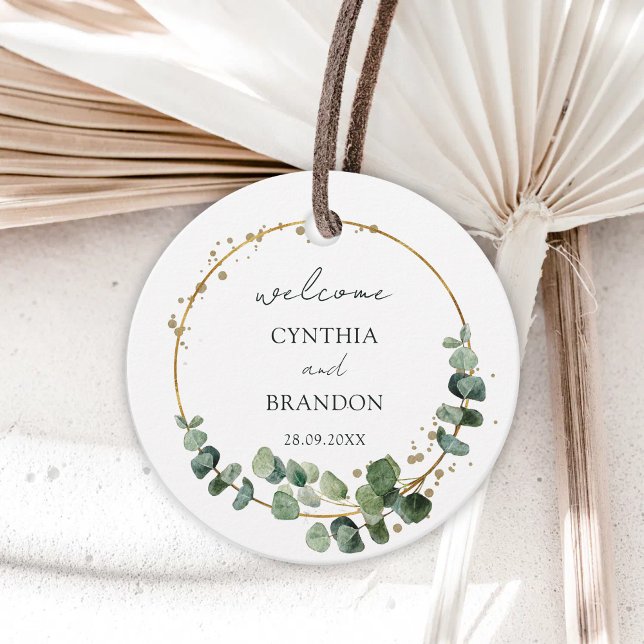 Modern Grönska Geometrisk Rustik Bröllop Gåvor Etiketter (Modern greenery geometric favor tags add rustic charm while personalizing your wedding favors.)