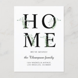 Modern Grönska Nytt Hem Vi Har Bytt Flyttar Annon Meddelande Vykort
