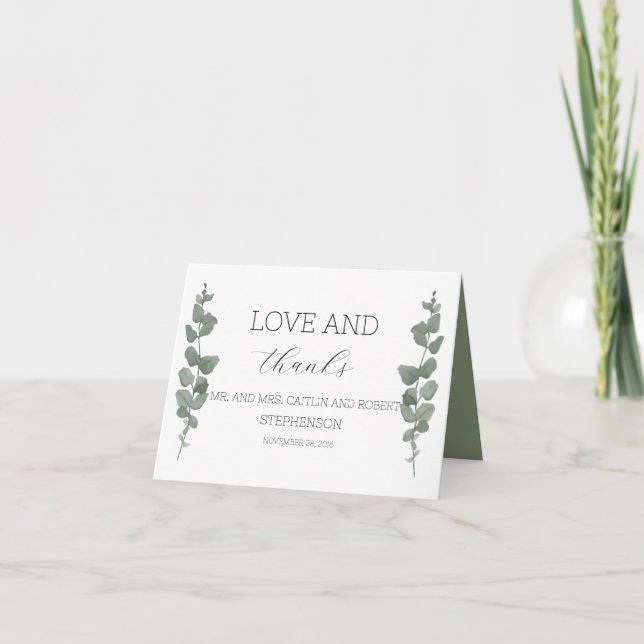  Modern Grönska Tack Kort (Framsida)