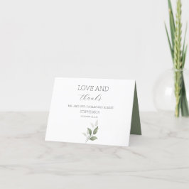 Modern Grönska Tack Kort